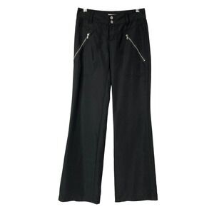 Armani Exchange Black Zip Pocket Wide Leg Pants Women's Size 0 Polyester